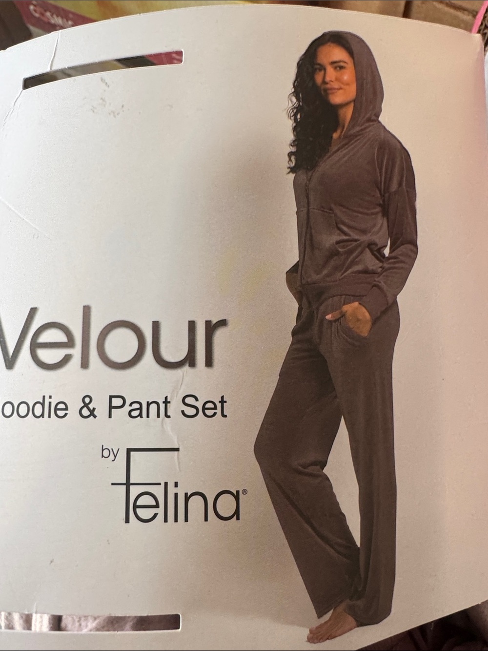 Felina Velour Hoodie & Pant Set - Chocolate Brown